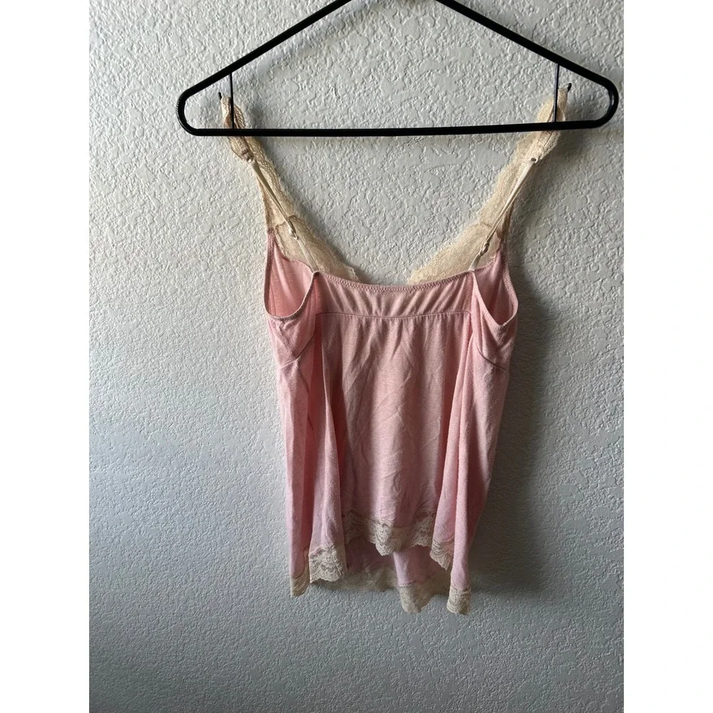 Eberjey Pink Lace Trim‎ Babydoll Camisole Top Empire Waist Layer Y2K Angelcore - Picture 3 of 8